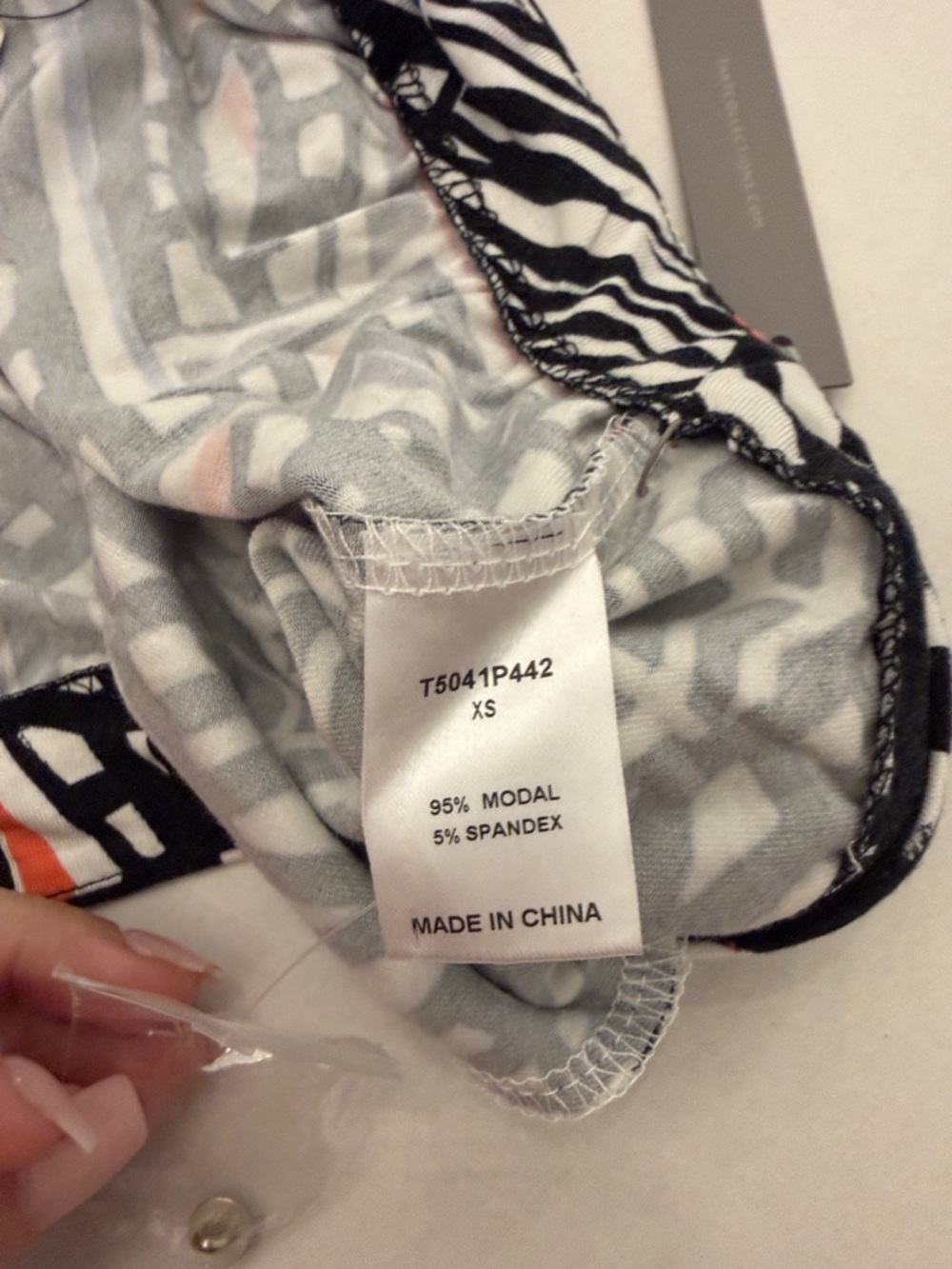 tarte Black & White Geometric Shorts with Color Accent - Picture 5 of 11